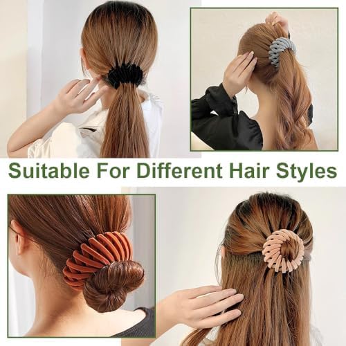 Bird Nest Magic Hair Clips - 2025 New Hair Accessories for Women Thick or Thin Hair, Expandable Hair Bun Makers Plastic Hair Barrettes Hair Scrunchies Lazy Birds Nest Plate Hairpin
