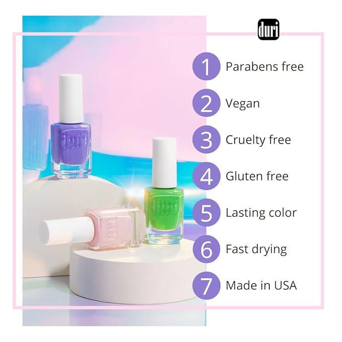 duri Nail Polish, 673 Fairytale Prague, Pastel Lilac, Full Coverage, Glossy Coverage, 0.45 Fl Oz