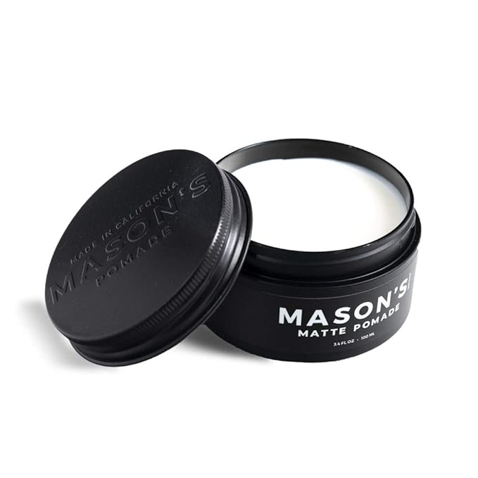 Mason’s Matte Pomade – Hair Wax for Men with Medium to Strong Hold & Natural Finish - Aloe & Biotin-Infused Hair Pomade for Textured, Sleek Styles - Barbershop-Quality Styling Cream - 3.4 oz