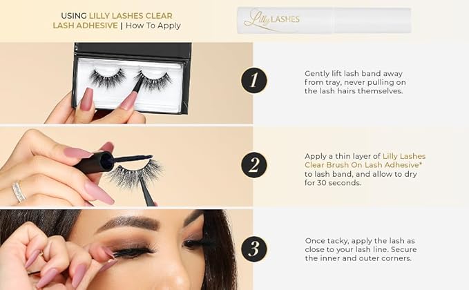 Lilly Lashes 3D Miami Faux Mink Strip Eyelashes, False Eyelashes Dramatic Look, Reusable False Lashes, Fake Lashes Pack, Lash Strips with Luxury Silk Like Fibers, No Lash Glue Included