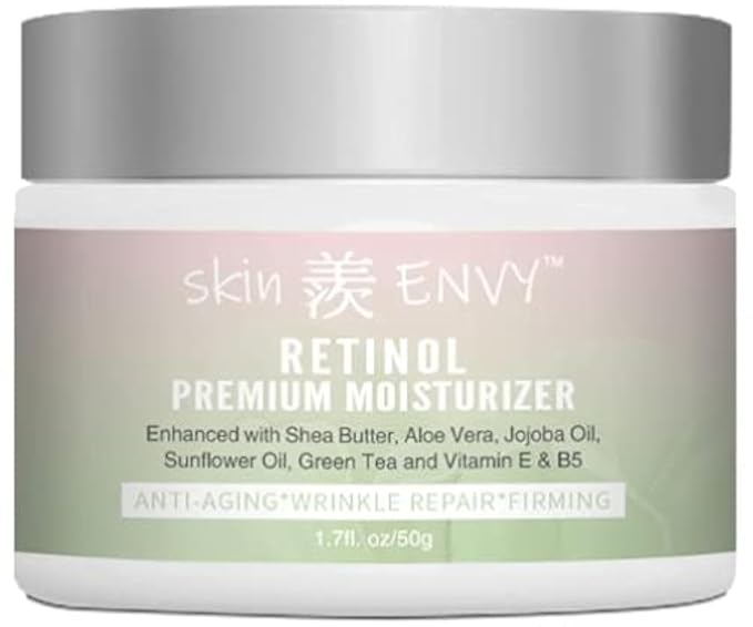 Skin ENVY Retinol Anti-Aging Cream – With Hyaluronic Acid, Shea Butter, Vitamin E & Green Tea | Hydrating, Nourishing & Wrinkle-Reducing | 20% of Profits Donated to USA Children’s Charities | 1.7oz
