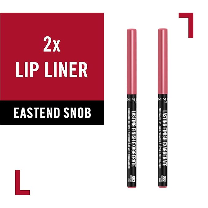 Rimmel Exaggerate Lip Liner, Eastend Snob, 2 Count (Pack of 1)