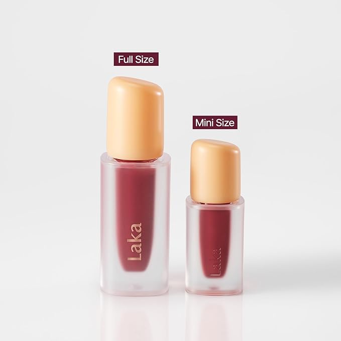 Laka Fruity Glam Tint Mini, 1.9g/0.07oz, Glowing Lip Stain with Wide Color Spectrum, Hydrating & Lightweight Texture, Buildable Color, Non-Sticky, Vegan, K-Beauty (#145 Guava)