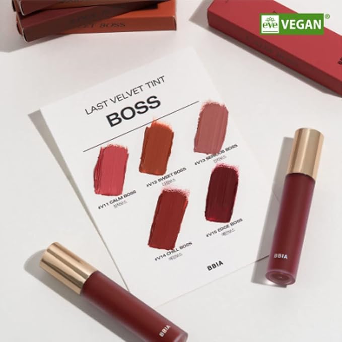BBIA Last Velvet Tint - Soft & Creamy Matte Finish Lip Stain, Blur Effect with Velvety Texture, Long-Lasting, High Pigment, Lightweight, Non-Drying, Vegan, Korean Lip Makeup (V14 CHILL BOSS)