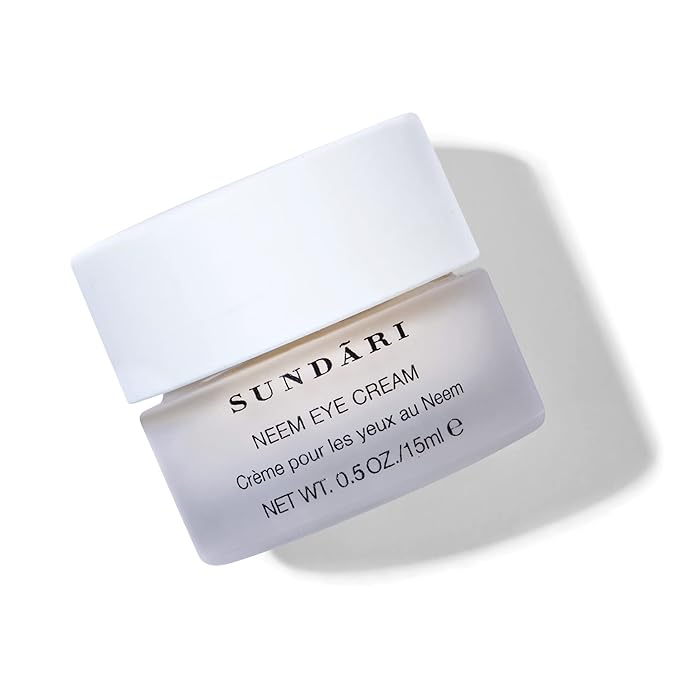 SUNDARI Neem Eye Cream, 0.5 Fl Oz, Lightweight Under Eye Cream, Reduces Puffiness, Dark Circles & Firms Delicate Skin, Nourishing and Soothing