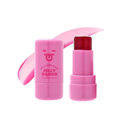 Jelly Squad Lip and Cheek Stain 2 in 1 Tinted Jelly Blush and Lip Stain Long Lasting Lightweight Natural Finish Goofy Cherry Pink, 0.28 FL.OZ/8G，pack of 1