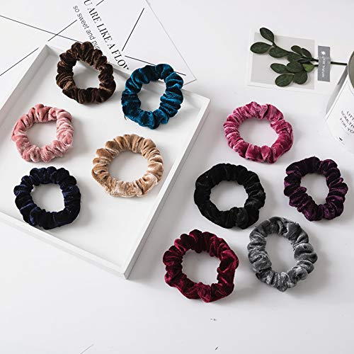 Small Funtopia Velvet Scrunchies, 24 Pcs Colorful Hair Ties for Thick and Thin Hair, Soft Mini Elastic Ponytail Holders and Rubber Bands Hair Accessories for Women and Girls