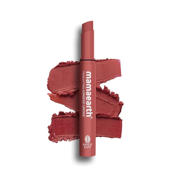 Mamaearth Moisture Matte Lipstick (01 - Carnation Nude) | Infused with Vitamin E | 12-Hour Long Stay & 8-Hour Moisture Lock | Cruelty-Free & Smudge-Proof | 0.07 Oz/2g