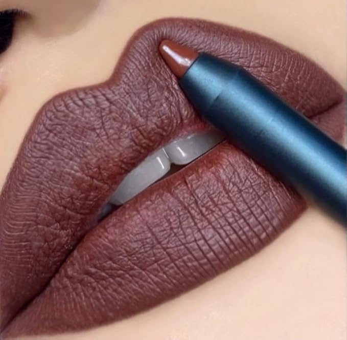 REINA REBELDE Xicana Bold Lip Pencil - Chocolate Brown Shade/Up to 8 Hour Finish/Water Resistant, Won't Feather or Bleed/Highly Pigmented Glides On Like a Dream/Moisturizing/PVC Free Barrel
