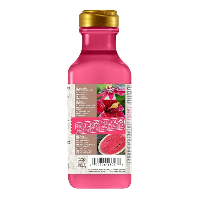 Maui Moisture Lightweight Hydration + Hibiscus Water Shampoo, Moisturizing Aloe Vera Shampoo Softens Curly Hair, Vegan & Sulfate-Free Surfactants, 13 Fl Oz (Pack of 2)