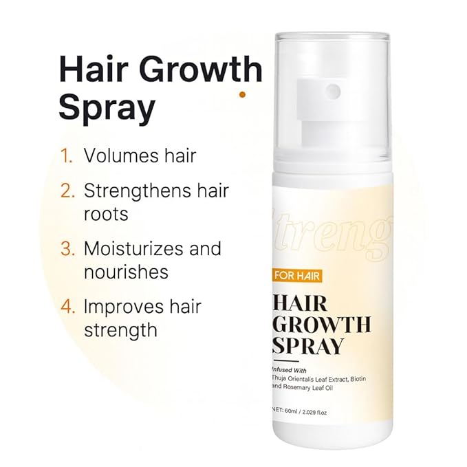 Rosemary Oil & Biotin Hair Growth Spray for Scalp | Non-Greasy Formula to Reduce Hair Thinning & Prevent Hair Loss, 60ml Bottle