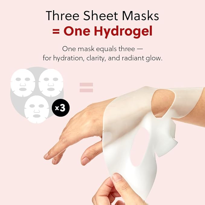 COSYUREE Collagen Deep Absorbing Hydrogel Mask, Korean Collagen Hydrogel Mask, Overnight Face Mask, Hydrating, Glass skin, Rejuvenation, Korean Skincare, 34g x 5ea