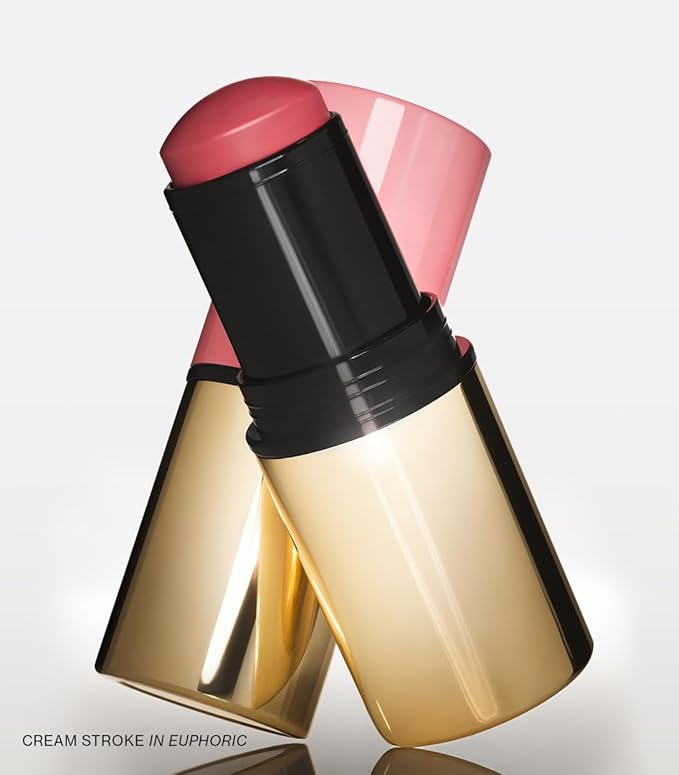 MAKE Beauty Cream Stroke Cream Blush Stick for Cheeks - Vibrant, Natural Soft Matte Finish - Shade Chroma, Pinky Coral Blush Makeup