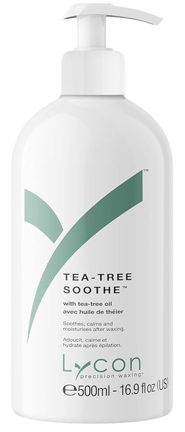 Lycon Tea-Tree Perfect Post Wax Remover and Body Moisturizer with Soothing and Moisturing Apricot, Sweet Almond Oil, Tea Tree Oil and Lavender, 16.9 oz