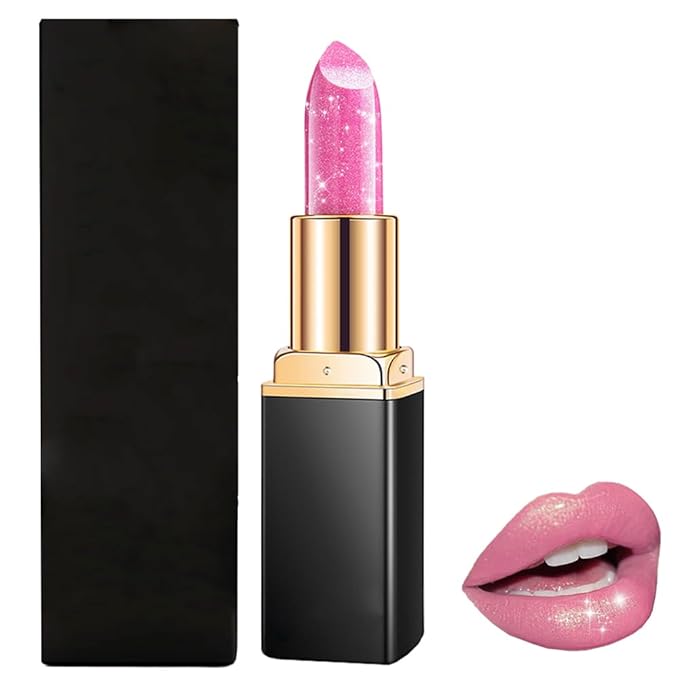 Diamond Glitter Lipstick, 2025 New Velvet Glow Lip Gloss Waterproof Non-sticky Creamy Lipcolor,Long-Lasting Moisturizer Lip Balm with Sparkling Finish Hydrating Lip Stains (A09)