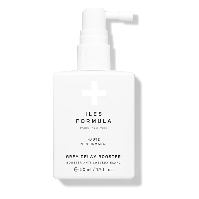 ILES FORMULA Grey Delay Anti Gray Hair Booster – Botanical Leave-In Treatment Spray with Silverfree and Melanogray to Restore Natural Hair Color and Prevent Premature Greying, 1-Month Supply