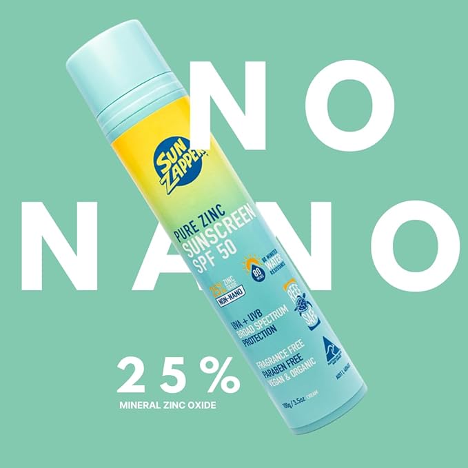 Sun Zapper Pure Zinc Mineral Sunscreen SPF 50 Pump, 25% Zinc Oxide, Broad Spectrum UVA/UVB, Reef Safe, Fragrance Free, Paraben Free, Water Resistant 80 Min, Rubs in Clear, 3.5 oz (100 g)