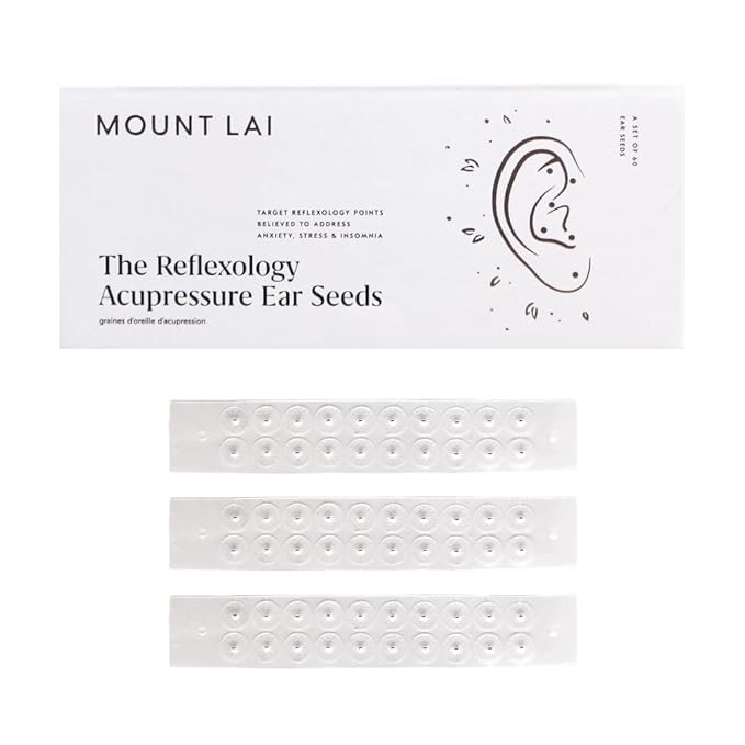Mount Lai Gua Sha Tool and Stainless Steel Acupressure Ear Seeds Set, Facial Massage and Ear Acupressure Kit, Self-Care Duo for Relaxation and Balance