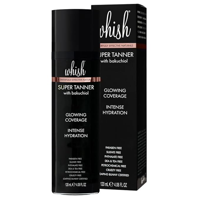 Whish Self Tanner with Bakuchiol Oil - Reduces Fine Lines & Wrinkles, Hydrating & Firming, 4.06oz
