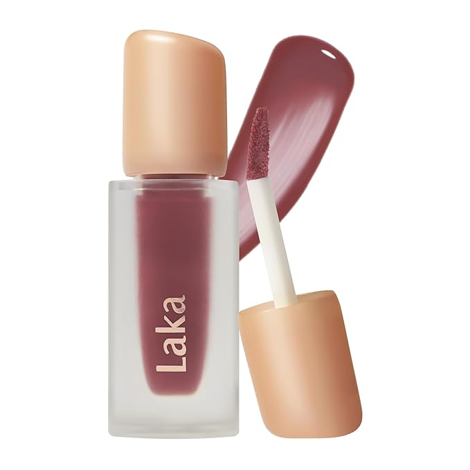Laka Fruity Glam Tint, 4.5g/0.15oz, Glowing Lip Stain with Wide Color Spectrum, Hydrating & Lightweight Texture, Buildable Color, Non-Sticky, Vegan, K-Beauty (#157 Taffy)