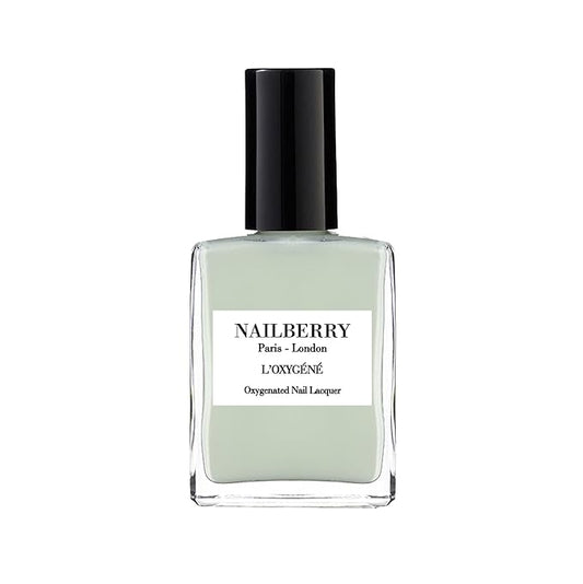 Nailberry L'Oxygéné Oxygenated Nail Lacquer | Minty Fresh | Pastel Green Opaque Nail Polish | UV Protected Long-Wear Nail Polish | 12-Free | Vegan | Certified Halal | Cruelty & Gluten Free | 15 ml
