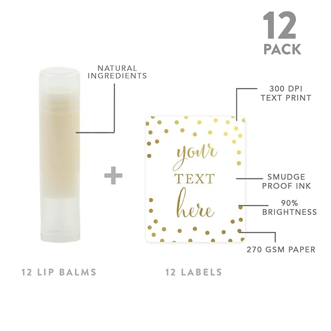 Andaz Press Personalized Lip Balm Party Gold