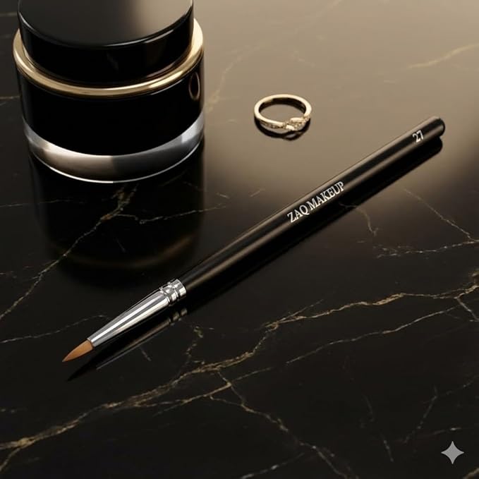 ZAQ Precision Pointed Eyeliner Brush - Hand-Cut Gel Eyeliner Brush with Premium Vegan Bristles for Controlled and Flawless Definition