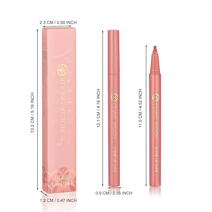 YOUNG VISION Gourd-Shaped Precision Liquid Lipstick & Lipliner - Nude Matte Shades