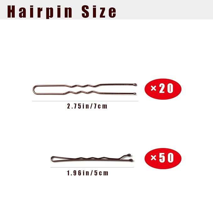 Dark Brown Hair Sponge for Updo - Hair Donuts for Updos（50 Bobby Pins+20 U-Clips）Volume Hair Bumps Tool，Hair Padding for Updos