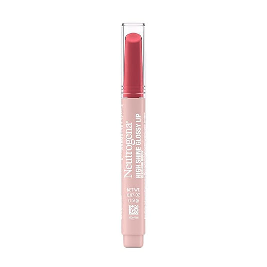 Neutrogena High Shine Glossy Lip with Maracuja Oil + Vitamins & Antioxidant Vitamin E, Nourishing Glossy Lip, Non-Retractable, Pigmented For Buildable Color, Blushing Berry, 0.07 oz