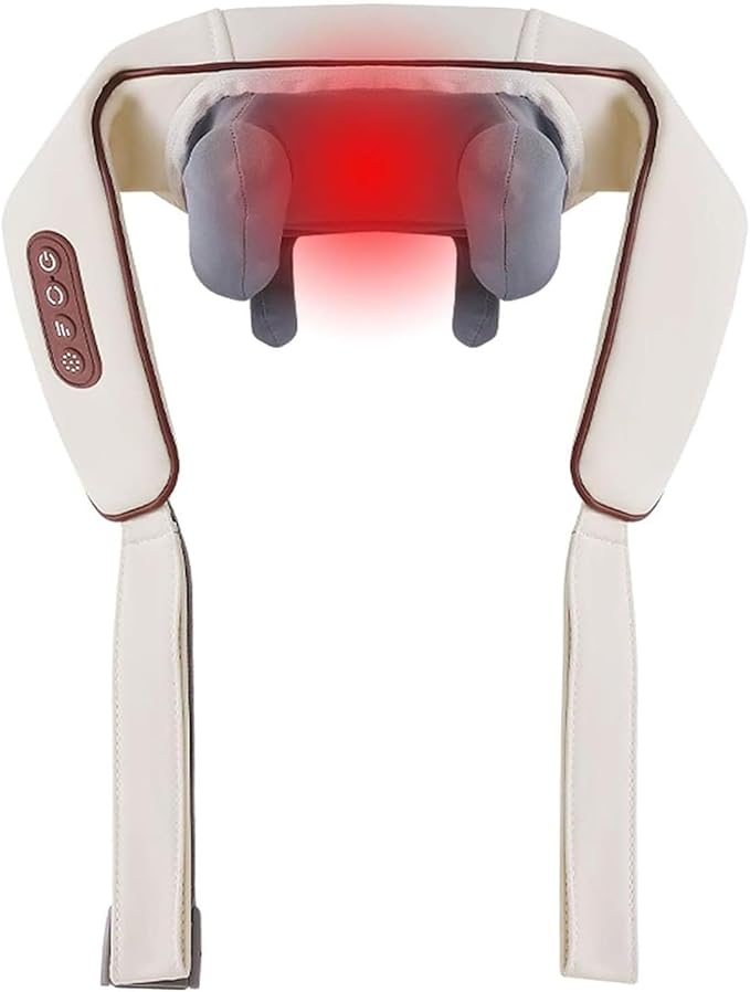 Neck Massager with Heat,Therapexa Neck Massager & Shoulder,6D Shiatsu Back Massager for Pain Relief Deep Tissue,Massager for Shoulder, Leg, Muscle Soreness(Khaki)