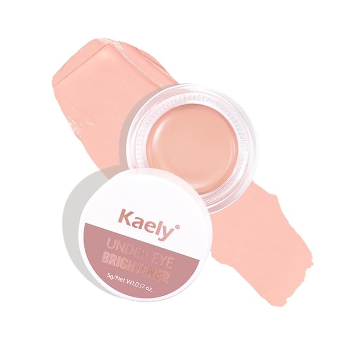 Kaely Under Eye Brightener, Under Eye Concealer for Older Women, Color Correcting Pot Concealer for Dark Circles Brighten Makeup, corrector de ojeras, Vegan & Cruelty-Free, 06 Rose Pink Shimmer