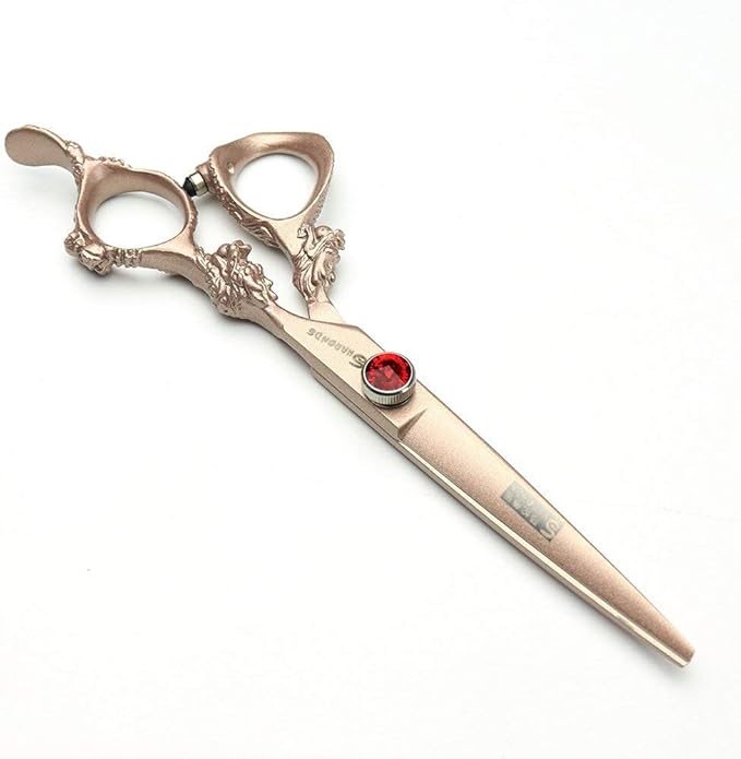 7/8/9 inch rose gold, silver 440c Japanese hair scissors salon hairdresser and thinning hairdresser (Rose Gold)