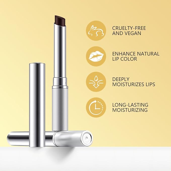 FeiCuiYun Dark Brown Honey Tinted Lip Balm Lip Gloss Lipstick, Sheer Hydrating Lip Stains Tint, Moisturizing Lip Color for All Skin Tones, Nourishing Lip Balm with a Hint of Natural Black Cherry