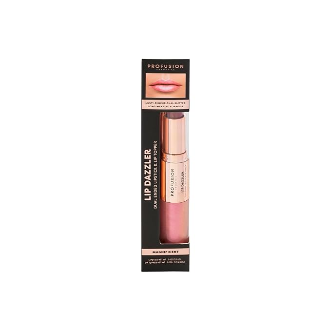 Profusion Cosmetics Lip Dazzlers Lipstick, Get Attractive Lips with Glamour Shine Dual Ended Lip Dazzler, Make Your Lips Pop With Shimmer Matte Makeup Tools (Magnificent Sparkle)