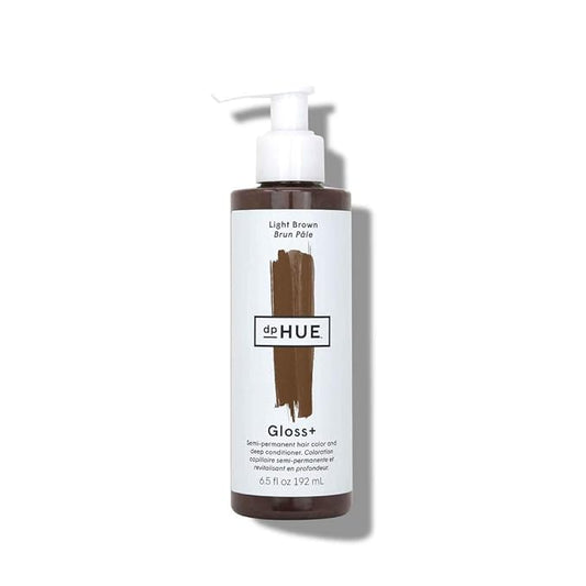 dpHUE Gloss+, Light Brown - 6.5 oz (8-12 Applications) - Semi-Permanent Hair Color & Conditioner - Lasts Up to Eight Washes - Paraben, SLS & SLES Sulfate Free - Vegan, Leaping Bunny Certified