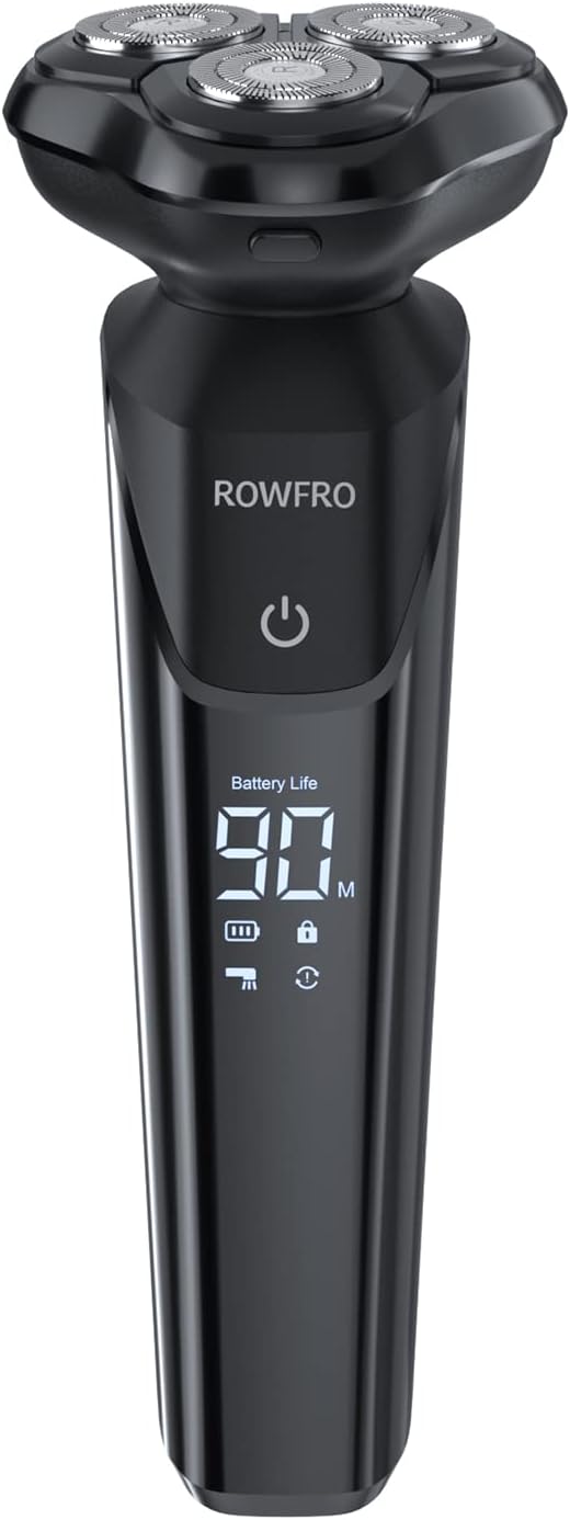 Mens Electric Shaver Waterproof: Rechargeable Cordless Shavers - Type-C 1H Fast Charging - IPX7 Waterproof Wet/Dry Rotary Electric Razor, with Travel Lock, Ideal Gift for Men