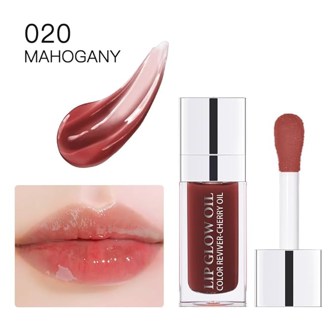 Plumping Lip Oil, Long Lasting Hydrating (MAHOGANY)