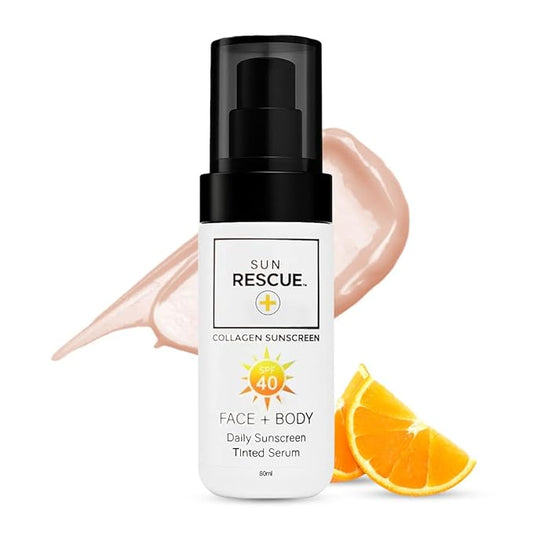 Sun Rescue Daily Tinted Moisturizer with SPF 40 - Collagen & Vitamin C Infused - Broad Spectrum Sunscreen - Lightweight Coverage for All Skin Tones (80ml)