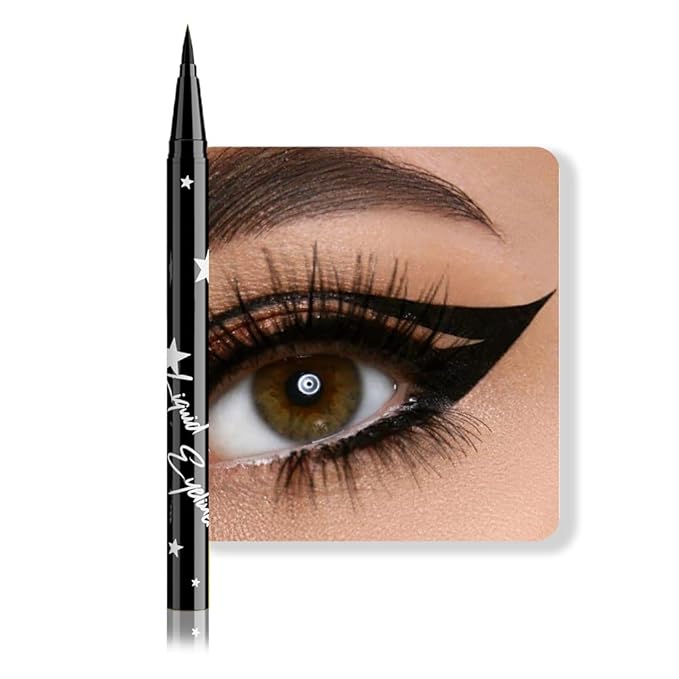 evpct Black Matte Liquid Eyeliner Waterproof Smudge Proof, Black Eye Liner Liquid Liner for Face Body Paint, Long-lasting Eyeliner Waterline Thin Quick-dry Eyeliners Pencil Eye Makeup Stay all Day