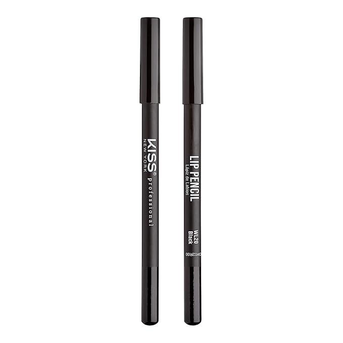Professional Slim Lip Pencil, Creamy Soft Lip Liner, Smooth Long-Lasting Rich Lip Color, Natural Lip Makeup, Water-Resistant Lip Crayon (Black)