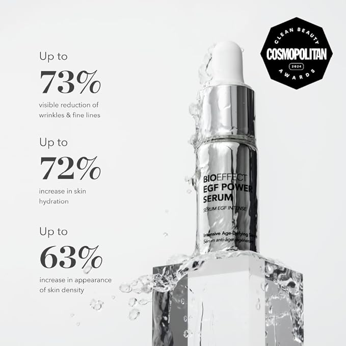 BIOEFFECT EGF Power Serum | Epidermal Growth Factor + KGF + Hyaluronic Acid | Intensive Age-Defying Face Treatment for Deep Wrinkles, Firmness & Skin Renewal, 15 mL / 0.50 oz
