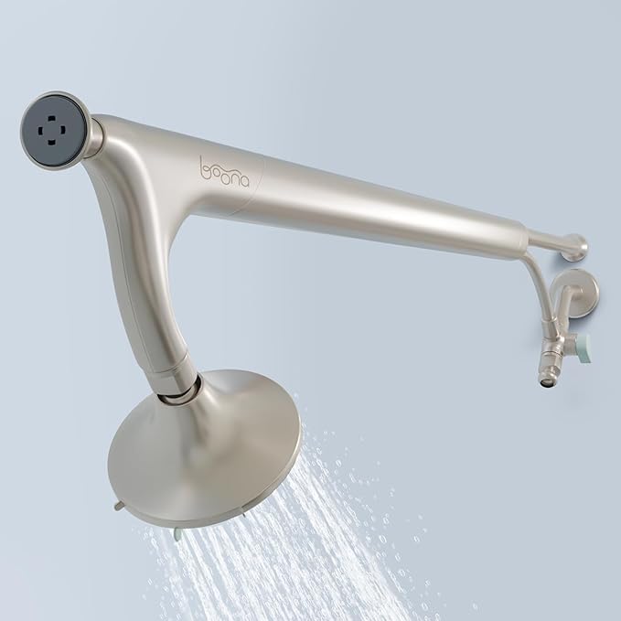 BOONA - The Original Tandem Shower | As Seen On Shark Tank | Double Shower Head for Couples, High Pressure Dual Shower Heads (One Showerhead, Brushed Nickel)