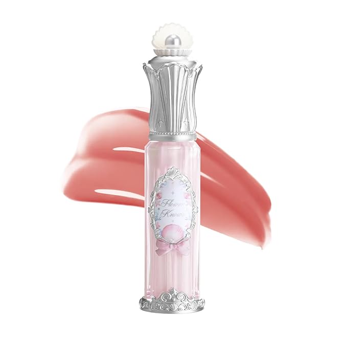 Flower Knows Shell's Jewel Nourishing Lip Glaze,Hydrating Watermelon Pink Lip Gloss with Hyaluronic,Moisturizing Plumping Oil,Non-Sticky,0.16 Fl.Oz(P02 Stellar Nacre)