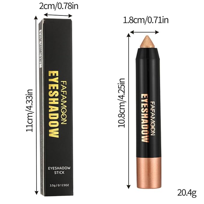 Monochrome Cream Glitter-Shimmer Eye Shadow Stick Palette makeup | 2-in-1 Eyeshadow & Eyeliner Pencil for Women | Waterproof, Vegan & Cruelty-Free | Sombras Para Ojos | 03 Shimmer Rose Gold