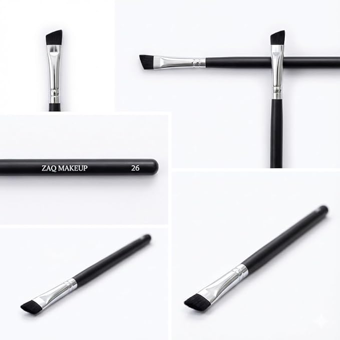 ZAQ Ultra-Thin Angled Eyeliner Brush - Precision Slanted Flat Angle for Beauty Cosmetic Applications