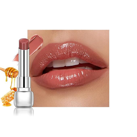 HHLTOH Nude Plumper Moisturizing Butter Lipstick for Women, Natural Tinted Lip Balm Shine Nourishing Hydrating Lip Gloss Stain for Dry Lips, Lightweight Lip Liner Care Makeup, Vegan, 1Pc Pale Nude