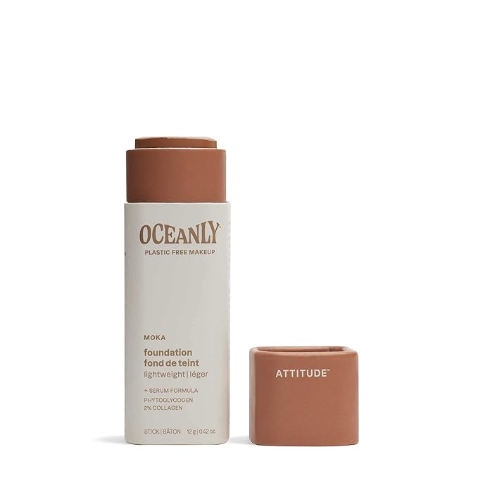 ATTITUDE Oceanly Light Coverage Foundation Stick, Titanium Dioxide-Free, 0.42 Ounces