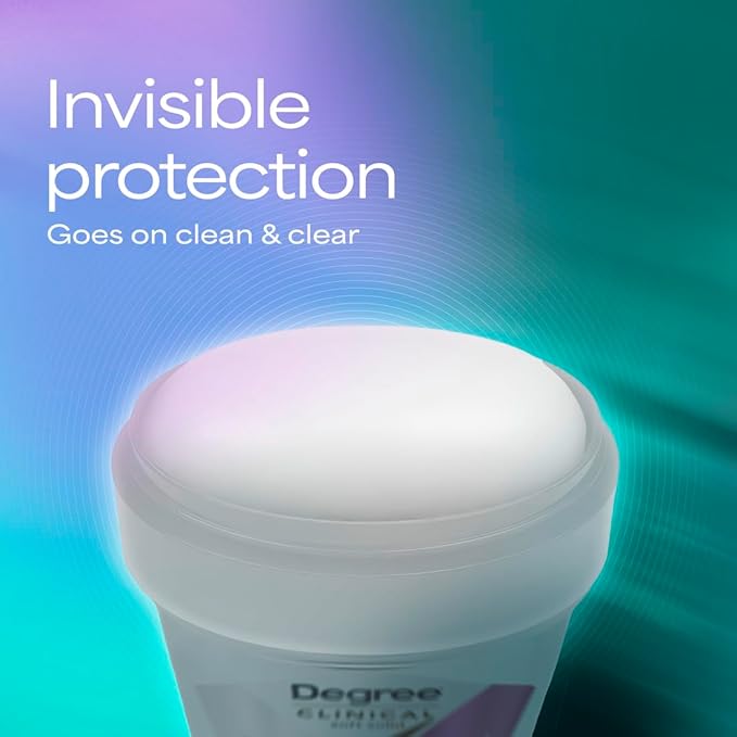 Degree Clinical Strength Antiperspirant Deodorant For Women 96-Hour Sweat and Odor Protection Ultra Dry Invisible Solid 5x Types of Sweat 1.6 OZ