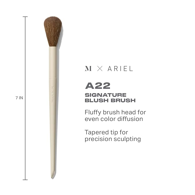 Morphe x Ariel Cheek Essentials Duo - Makeup Brush Set Including A58 Signature Cream Contour & A22 Blush Brushes for Seamless Definition and Color Application (2 Piece Set)